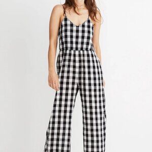 Madewell Wide-Leg Gingham Jumpsuit XS